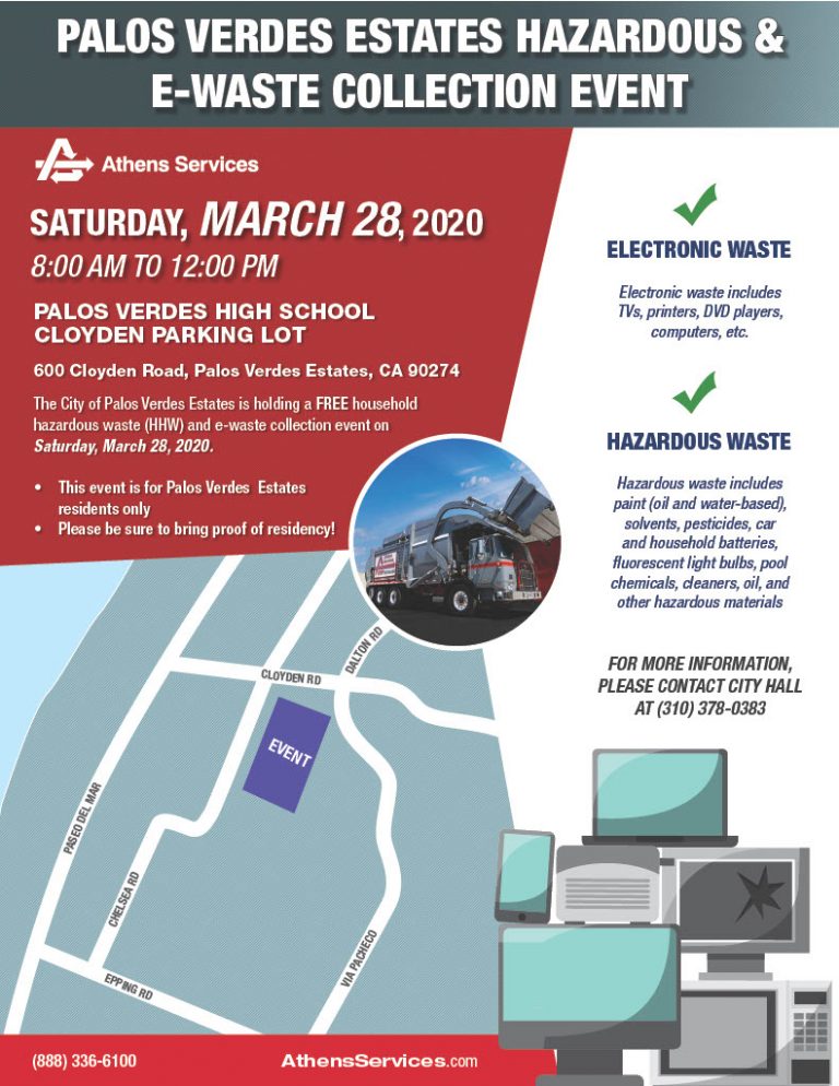 Palos Verdes Estates Hazardous & EWaste Collection Event Athens Services