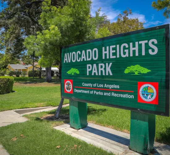 Avocado Heights Parks Sign