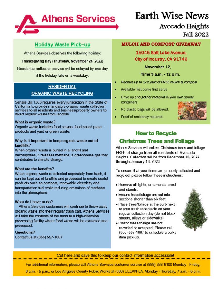 Avocado Heights Free Mulch and Compost Giveaway Athens Services