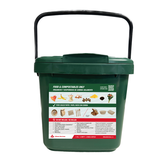 EcoSafe pail with sticker