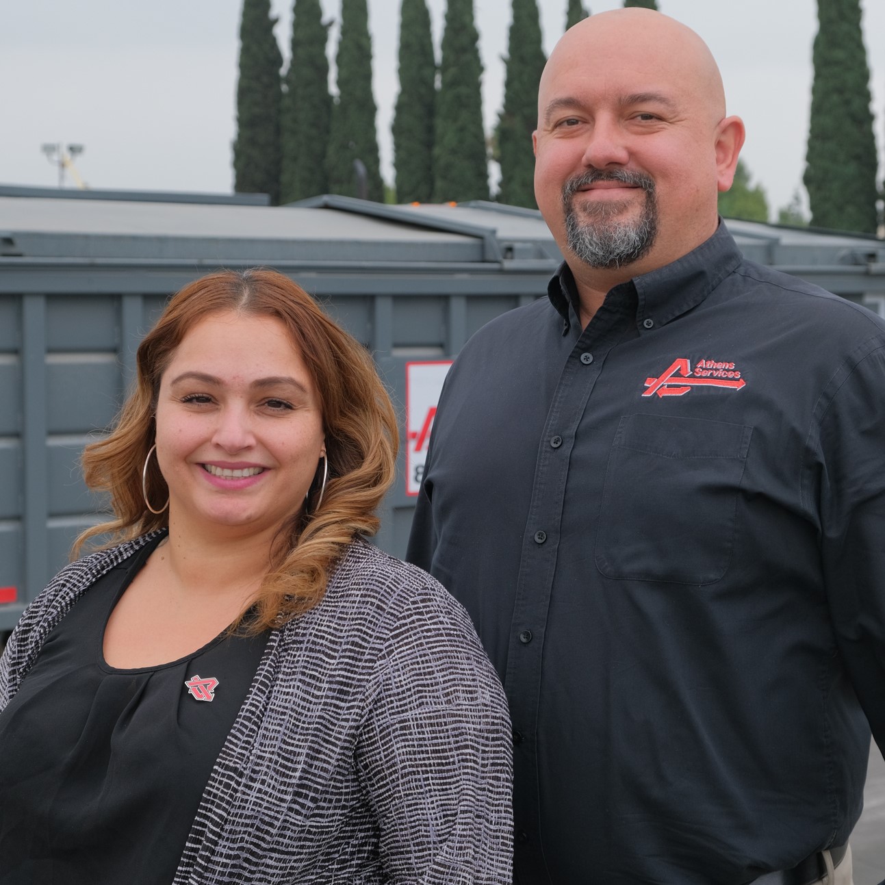 Special Waste Roll-Off Coordinator Claudia Arellano and Special Waste Manager Jaime Aleman