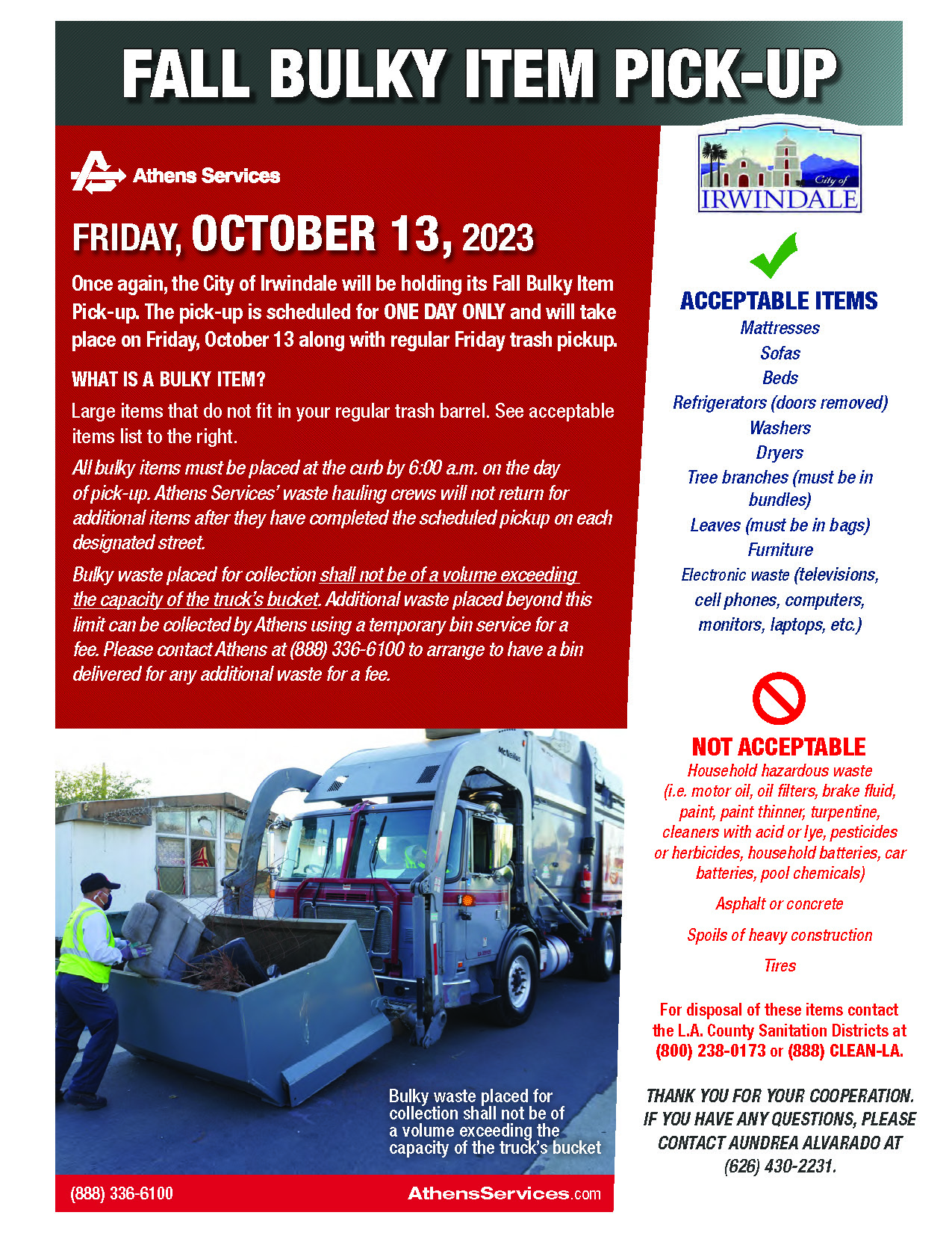 Bulky Item Pickup Sept. 26-30 - City of Mission