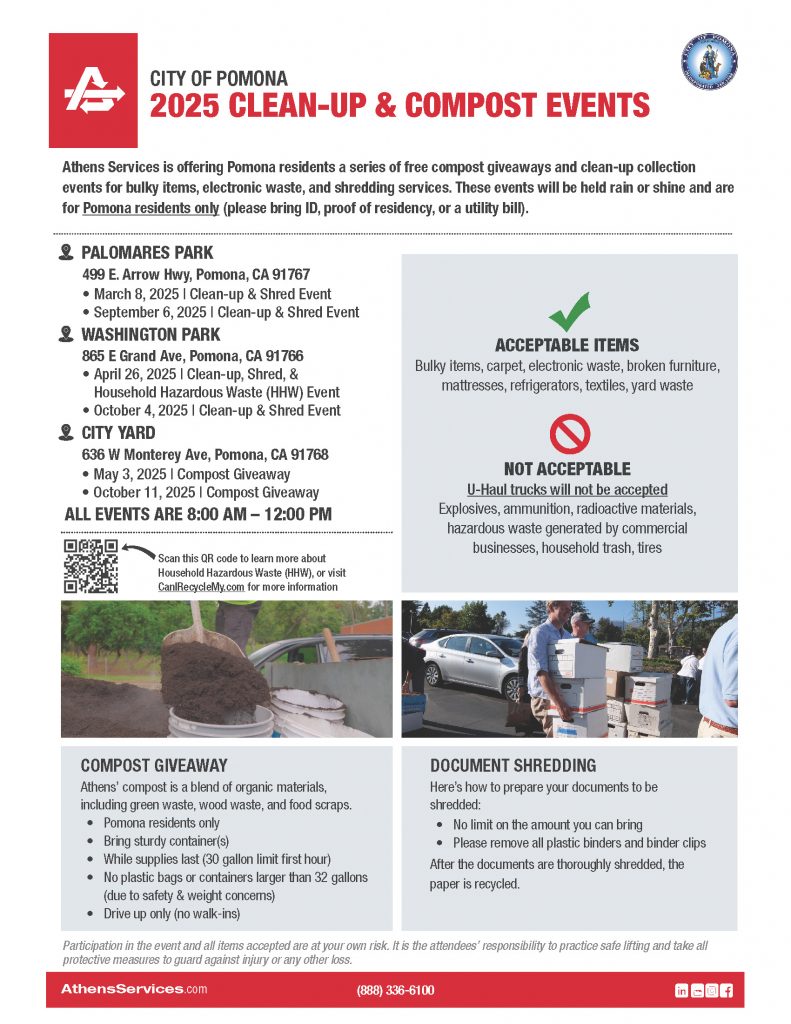 2025 Pomona Bulky Shred Clean up Compost Events final Page 1