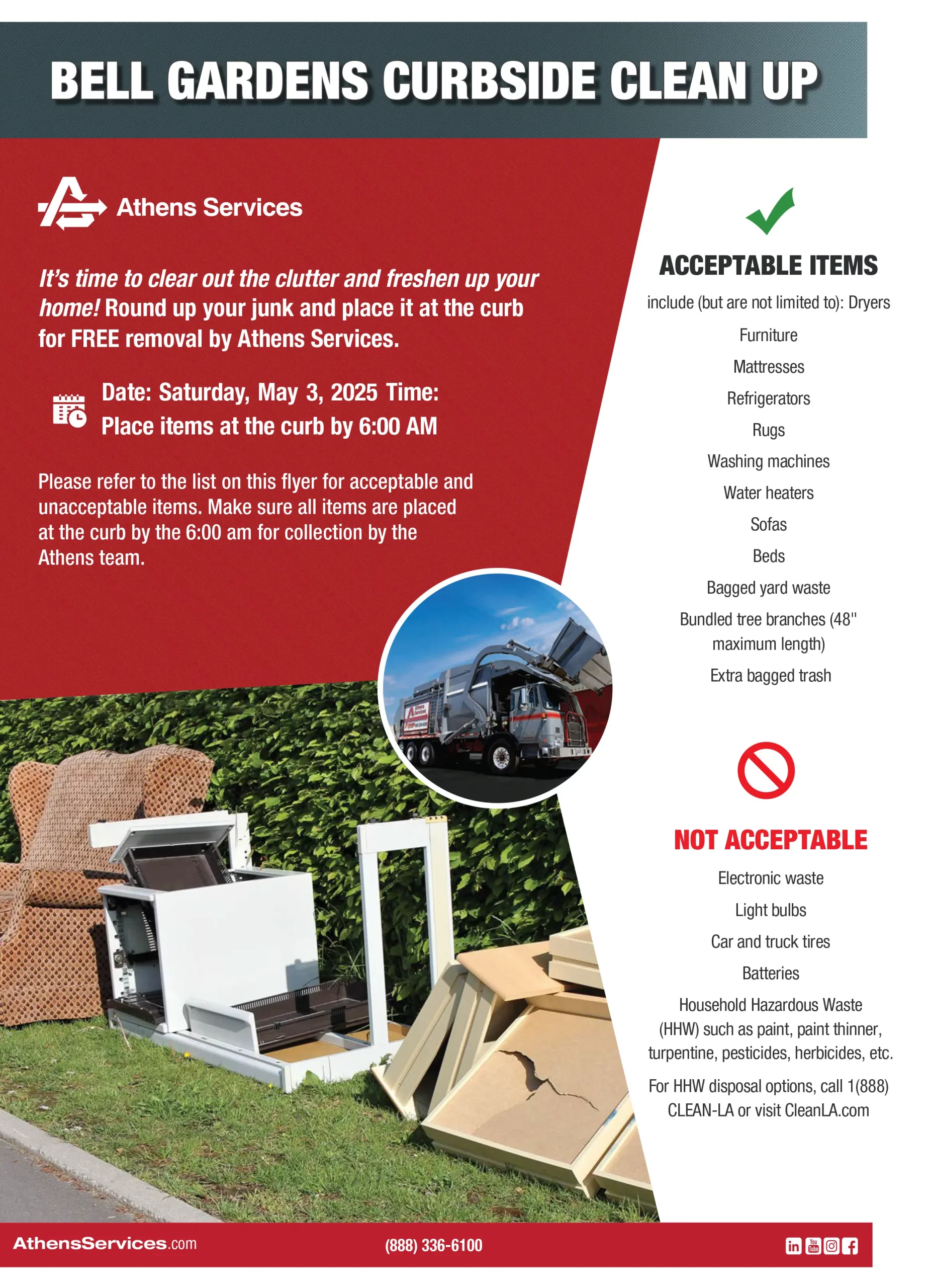 Athens Services Bell Gardens Curbside Clean Up English Flyer