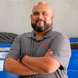 Athens Services Recycling Coordinator Javier Corona Close Up