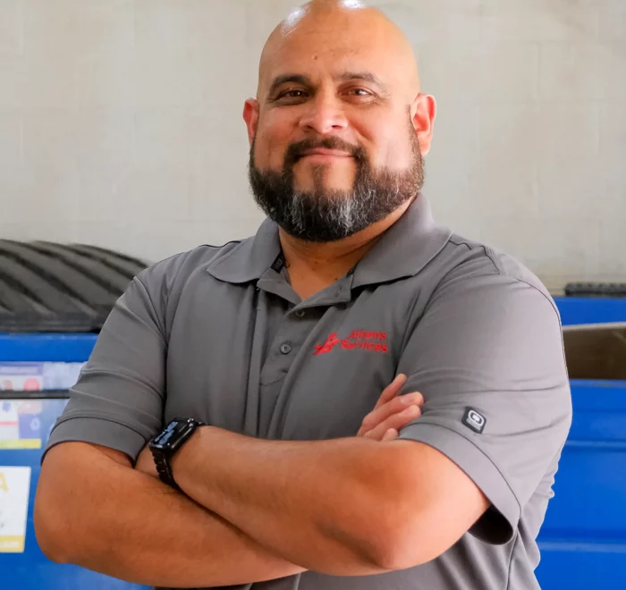 Athens Services Recycling Coordinator Javier Corona Close Up