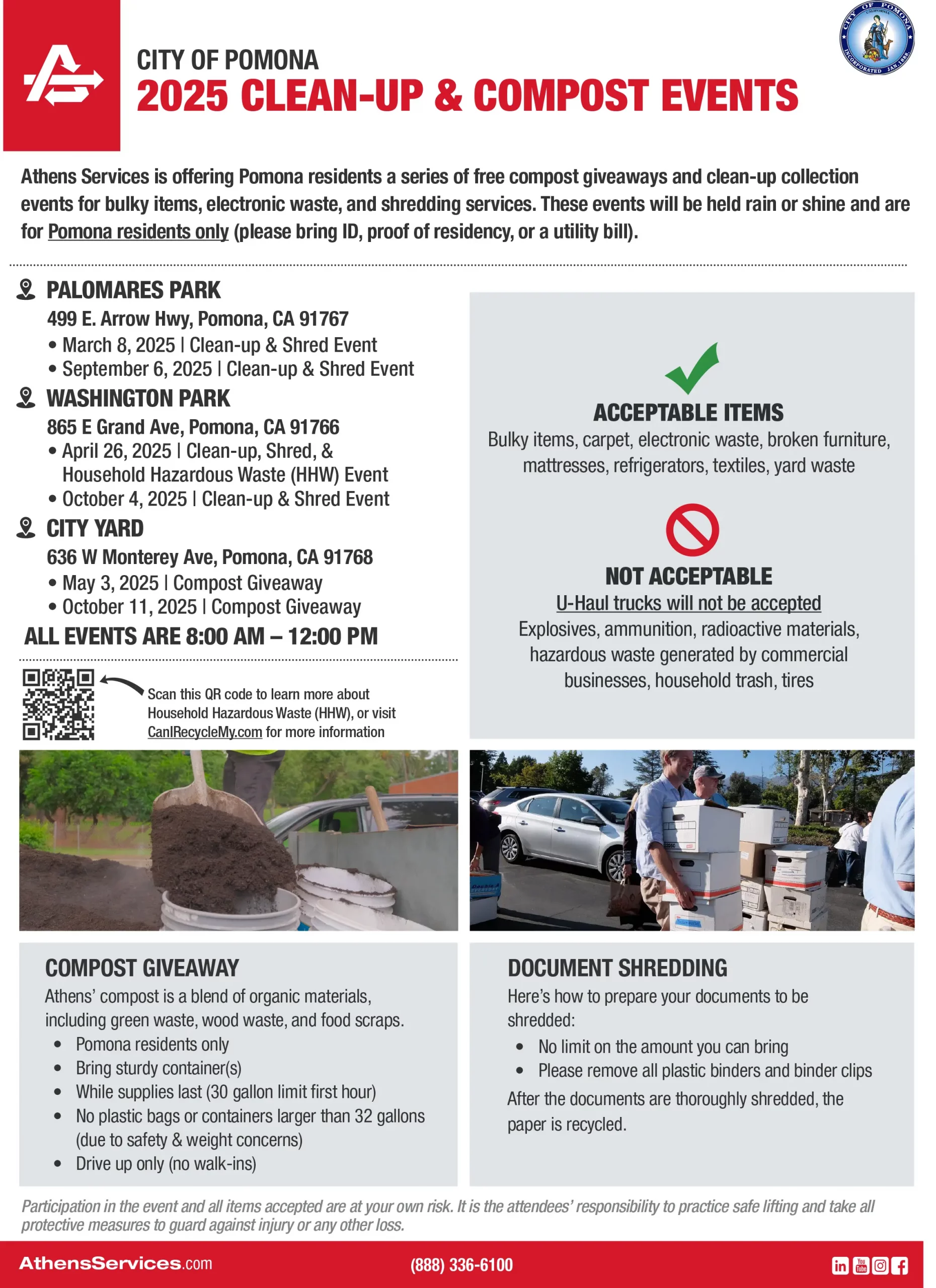 Athens Services City of Pomona Cleanup & Compost Event for Palomares Park