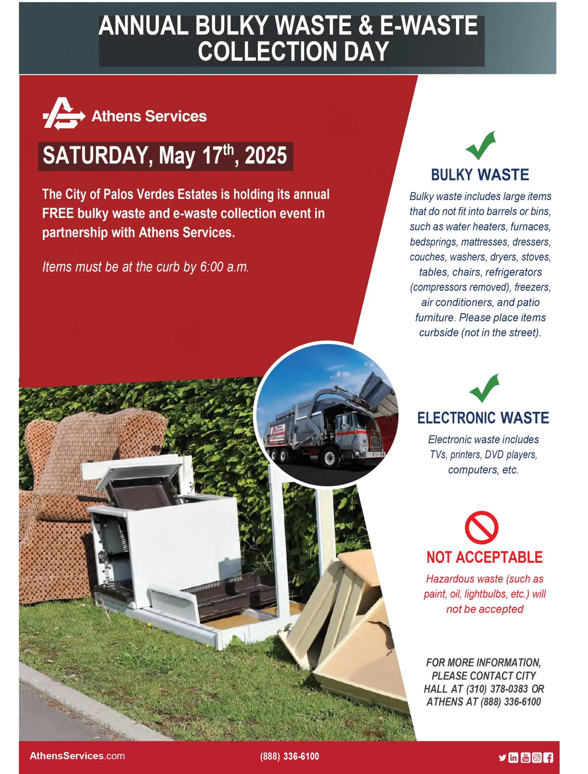 Athens Services Palos Verdes Estates Annual Bulky Waste Collection Day