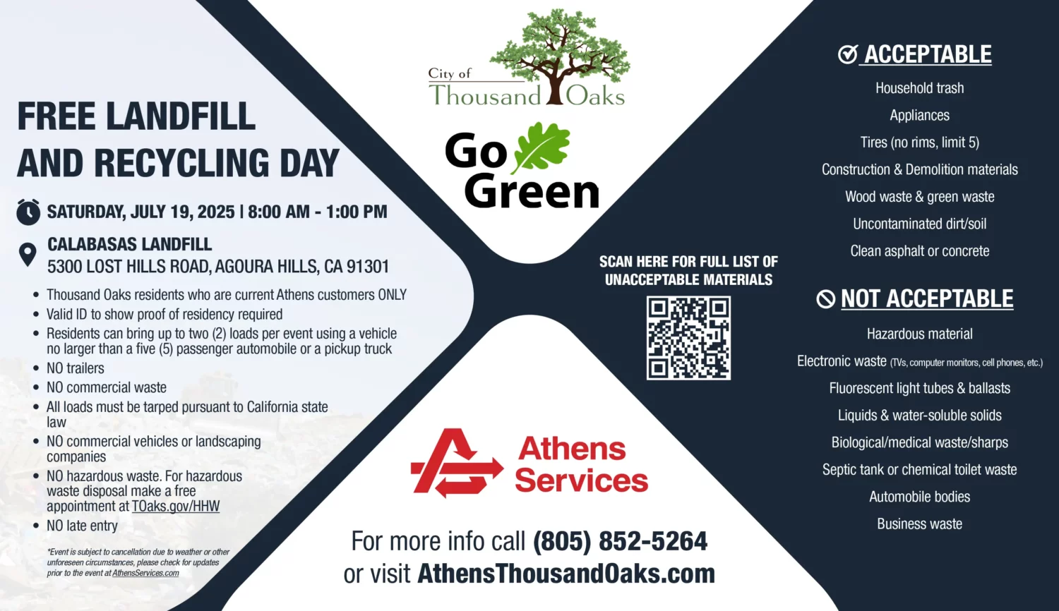 Athens Services Go Green Event Thousand Oaks Landfill Day 07-19-2025