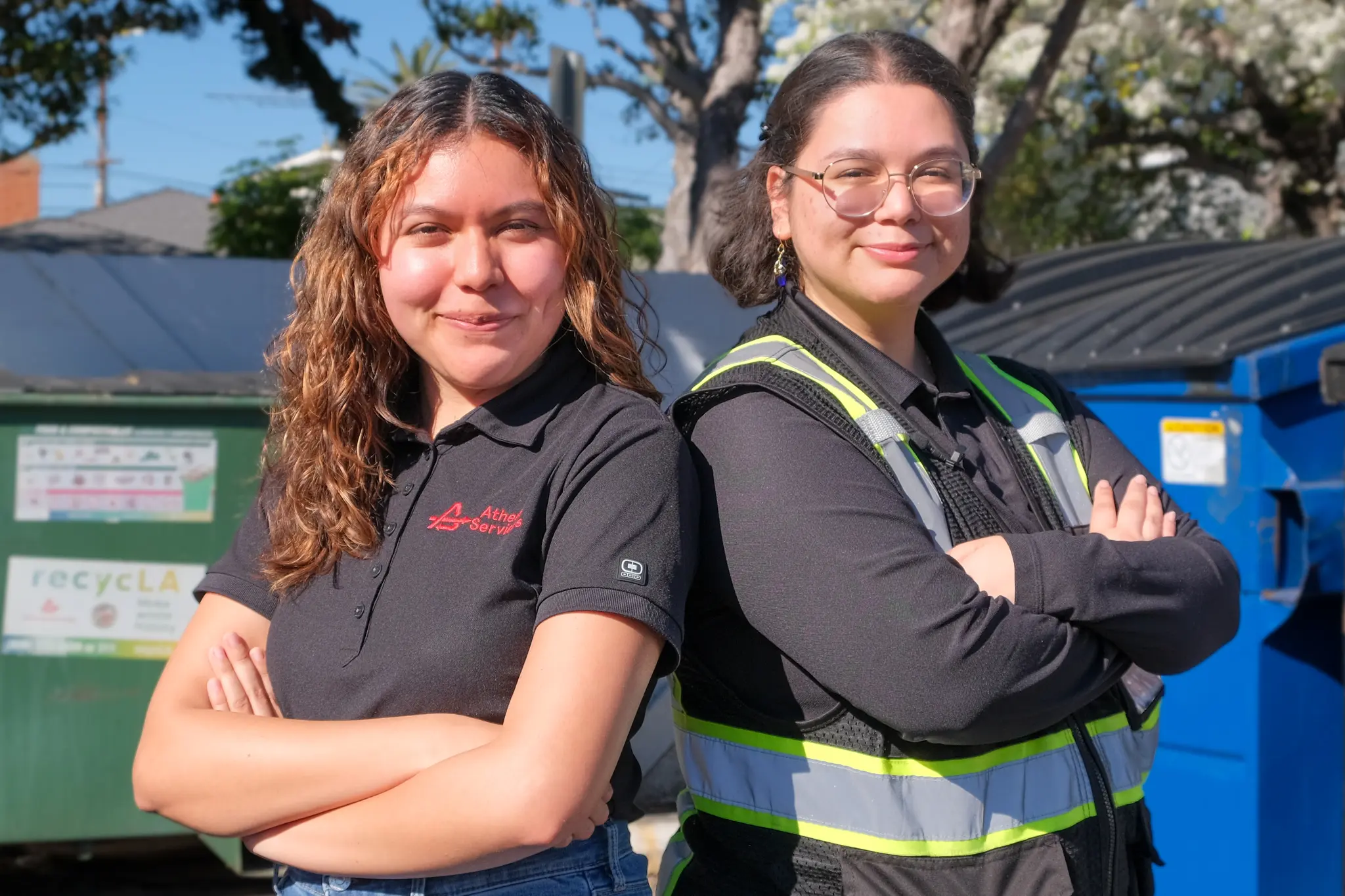 Athens Services Recycling Coordinators Carolina Guzman and Evelyn Jauregui