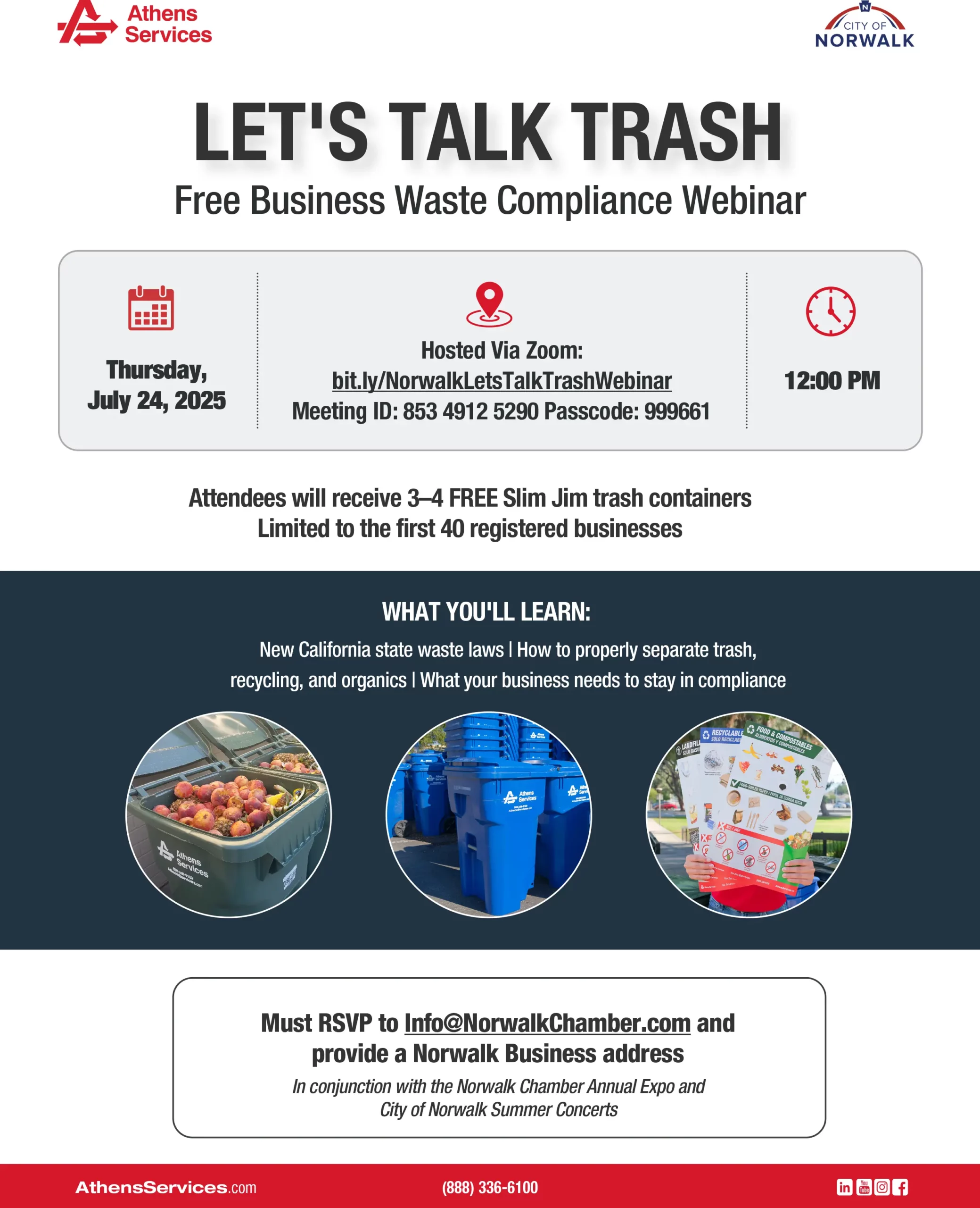 Athens Services Norwalk Trash Seminar Lets Talk Trash 7-24-25