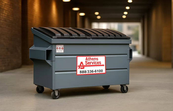 Athens Services 3-Yard Dumpster Rental Alley Way