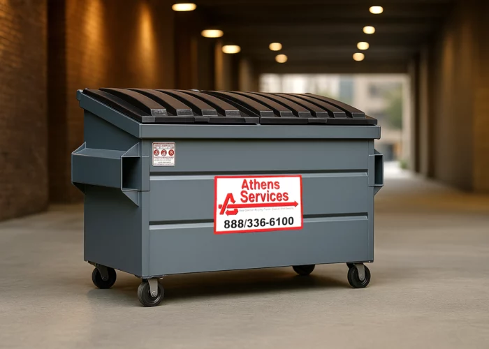Athens Services 3-Yard Dumpster Rental Alley Way