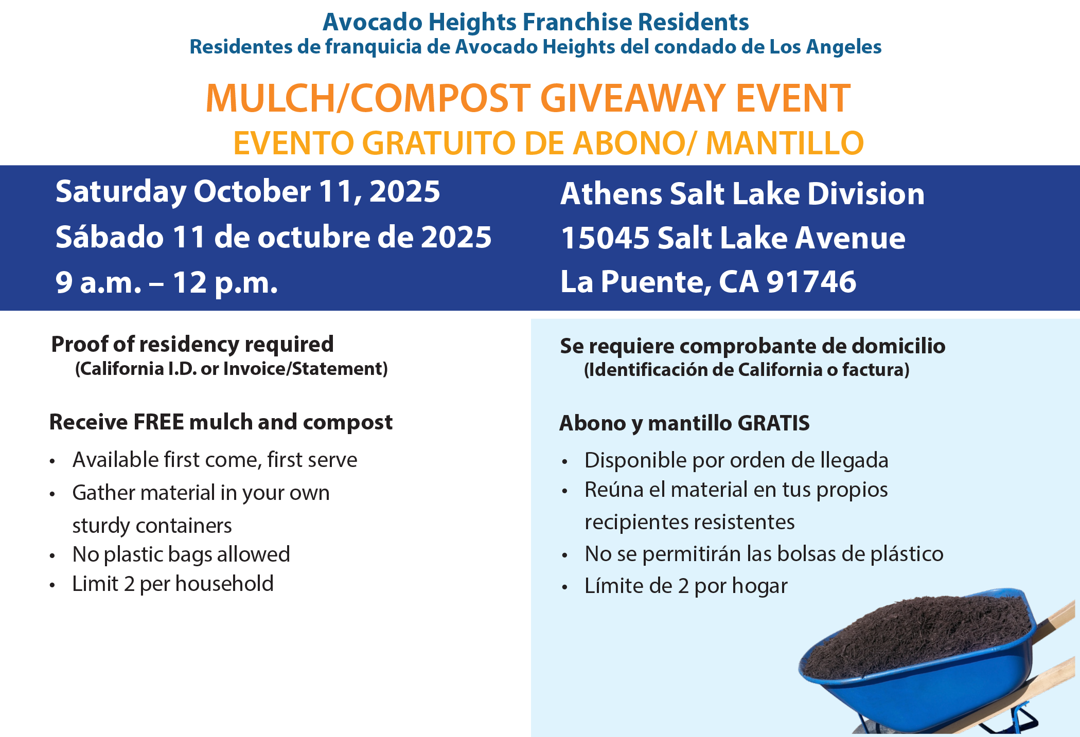 Avocado Heights Mulch Compost Event 10-11-2025