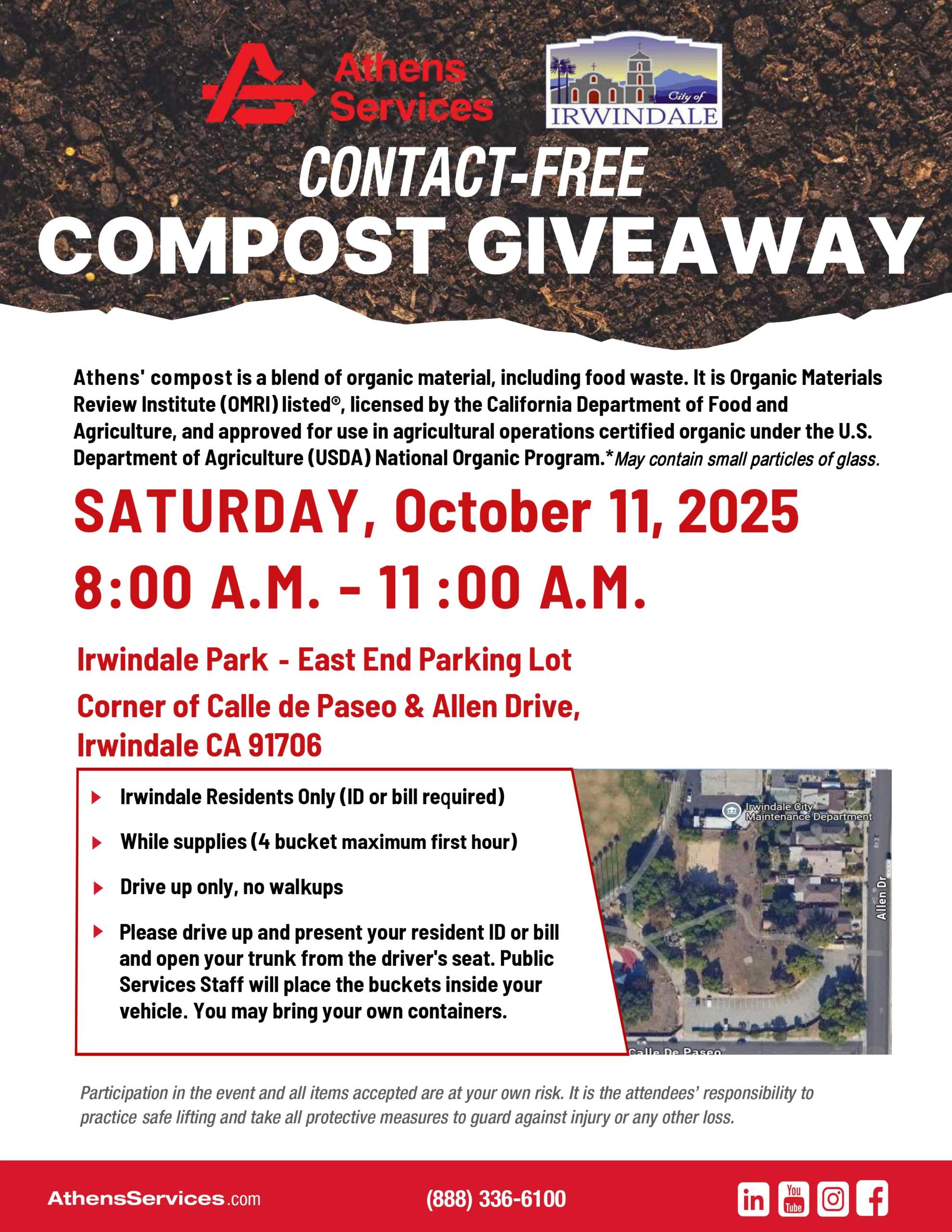 Athens Services Irwindale Compost Giveaway Event 10-11-2025