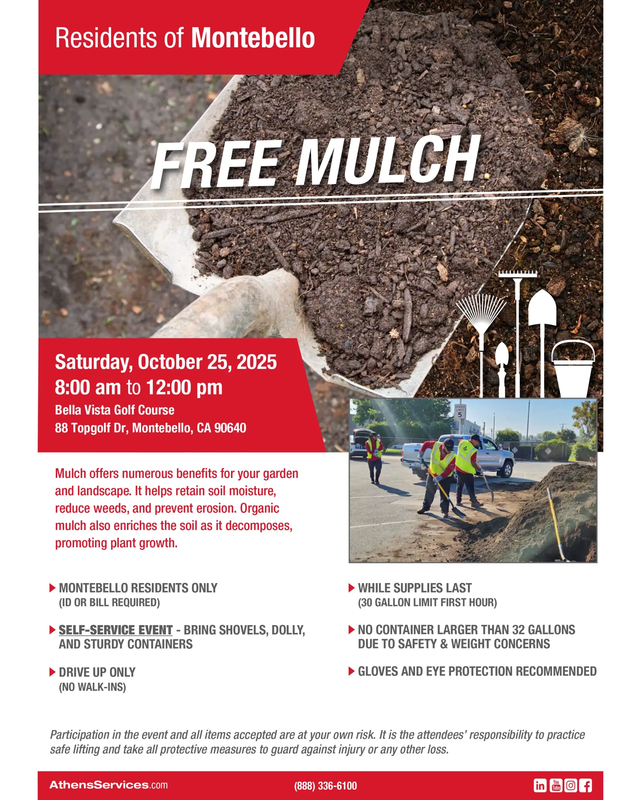 Athens Services Montebello Free Mulch Giveaway 10-25-2025