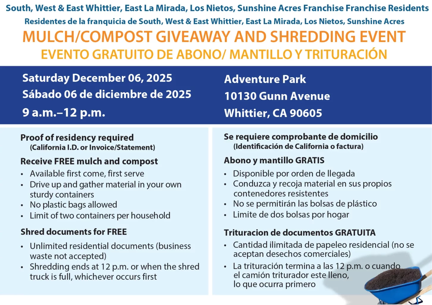 Athens Services Whittier Mulch Compost and Shredding Event 12-6-25