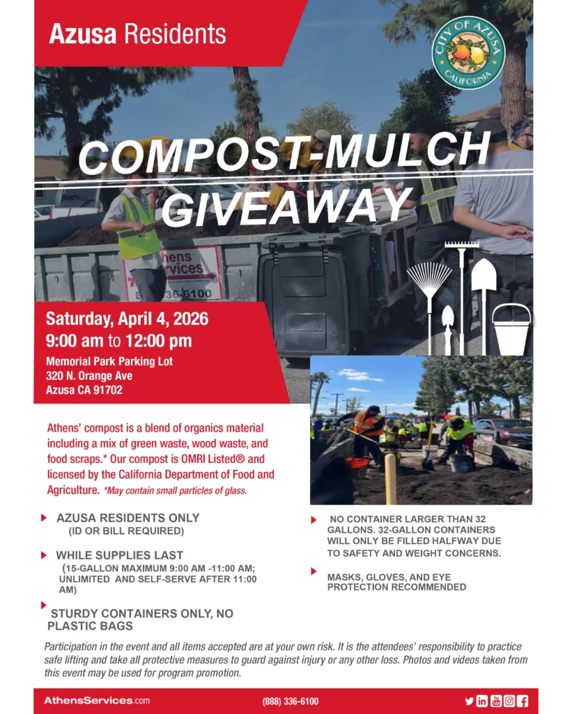 Athens Services Azusa Free Compost Giveaway Flyer 1-7-2026