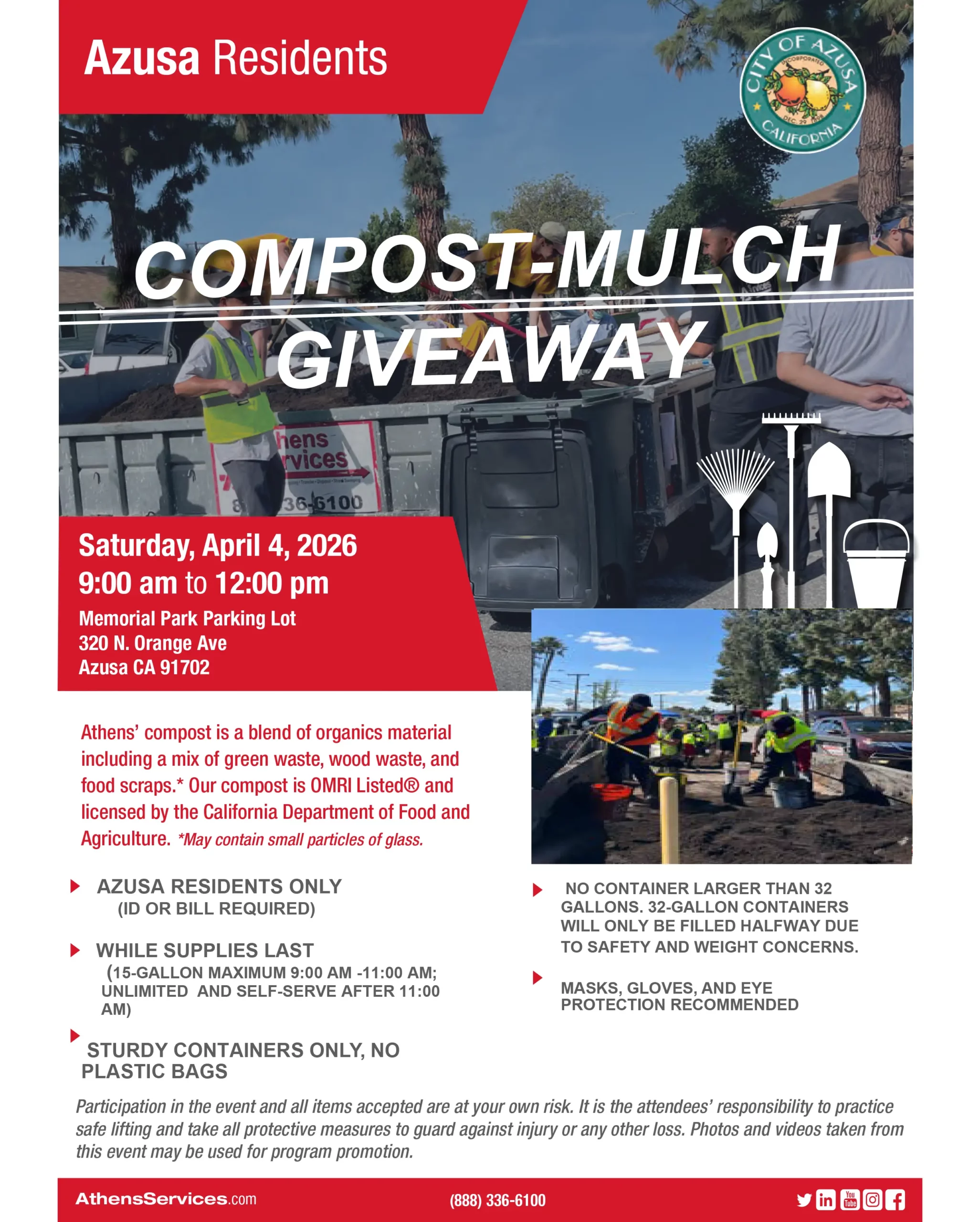 Athens Services Azusa Free Compost Giveaway Flyer 1-7-2026
