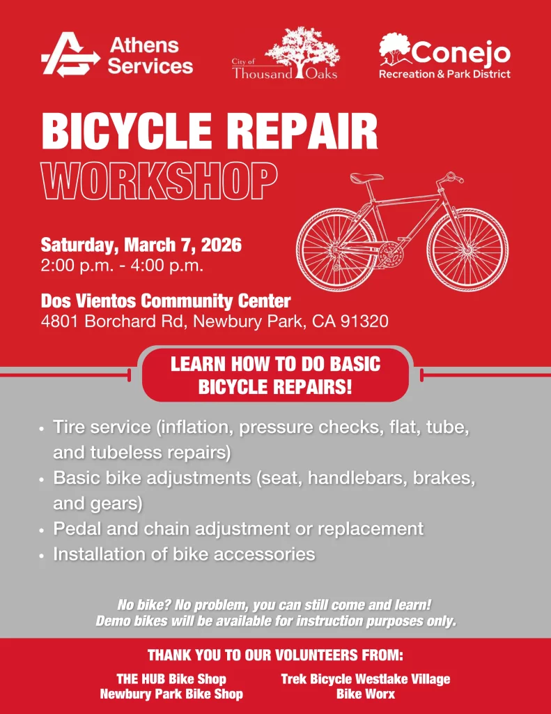 Athens Services Bicycle Repair Workshop City of Thousand Oaks Conejo Recreation Park District