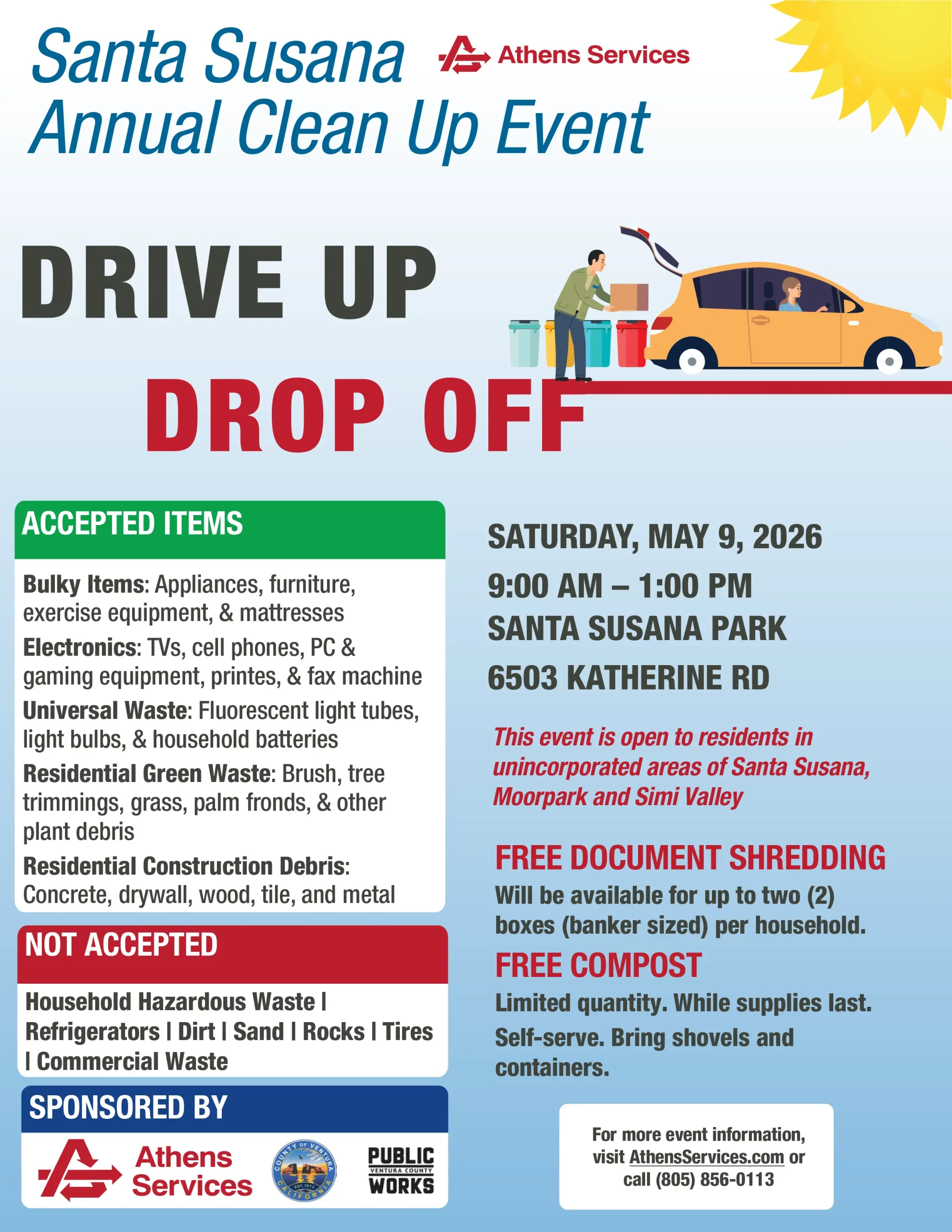 Athens Services Santa Susana Annual Cleanup Clean up Event Flyer 5-9-2026