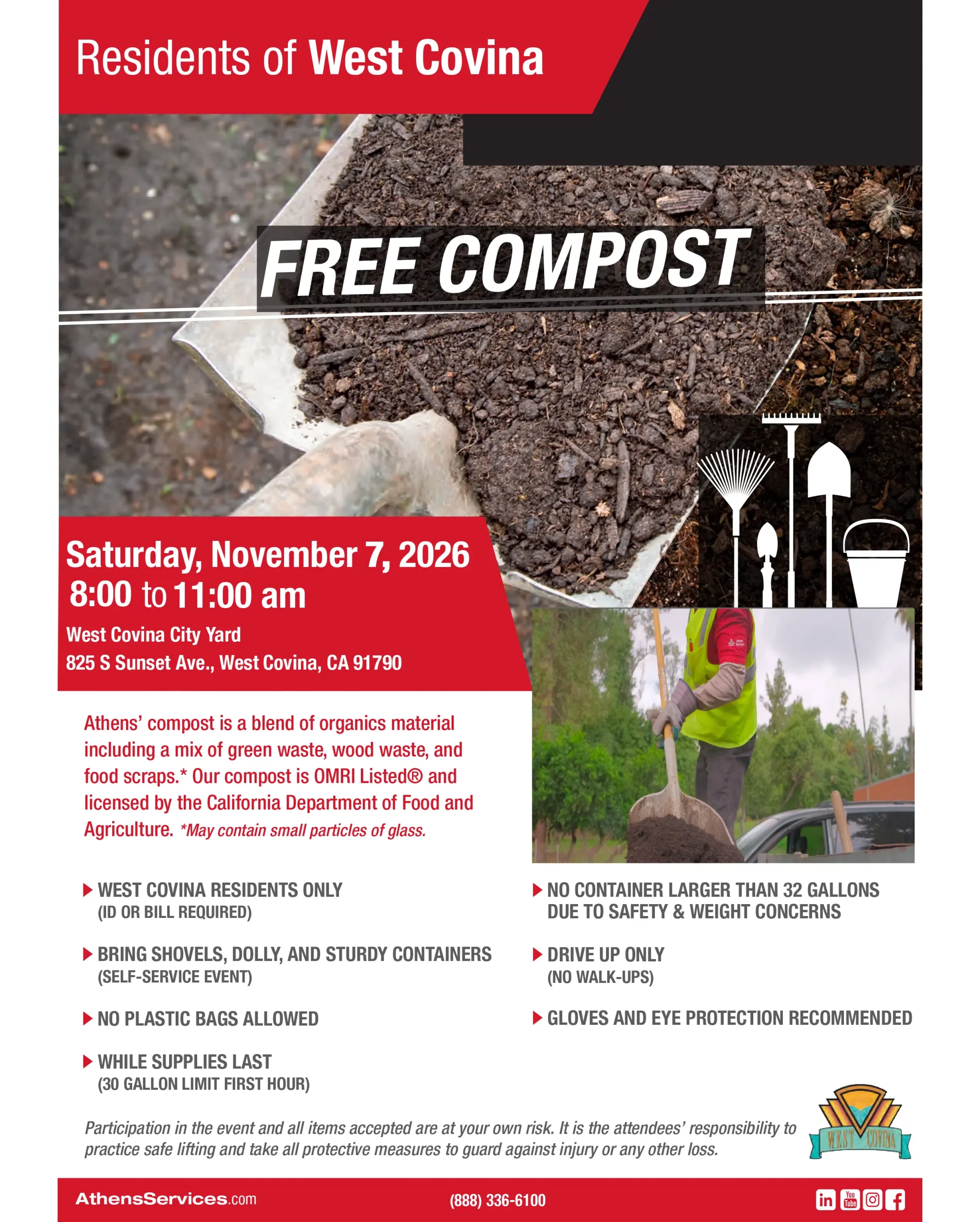 Athens Services West Covina Free Compost Flyer 11-07-2026