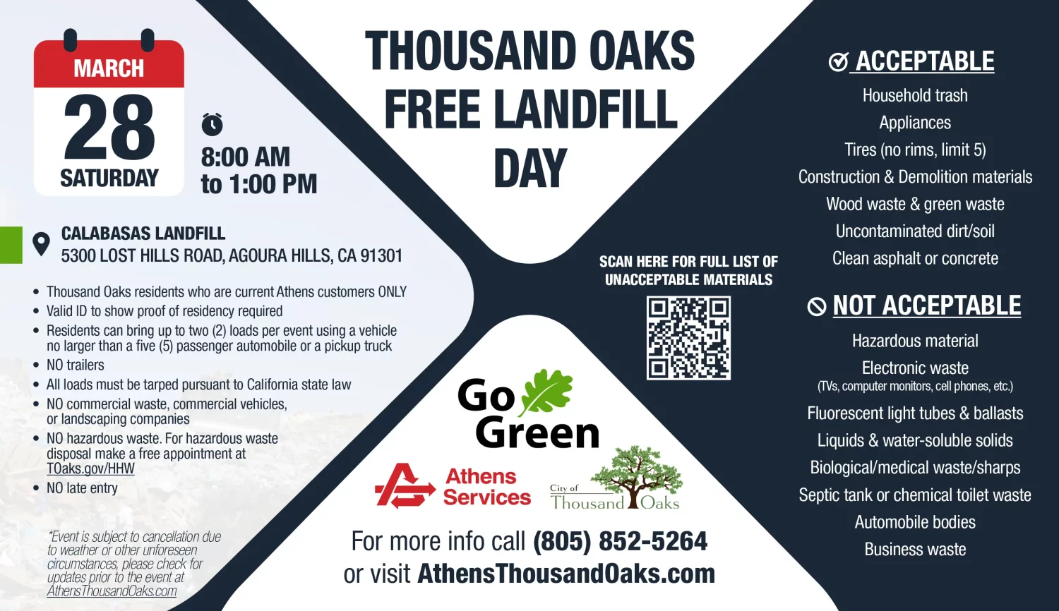 Athens Services Thousand Oaks Free Landfill Day Calabasas Landfill