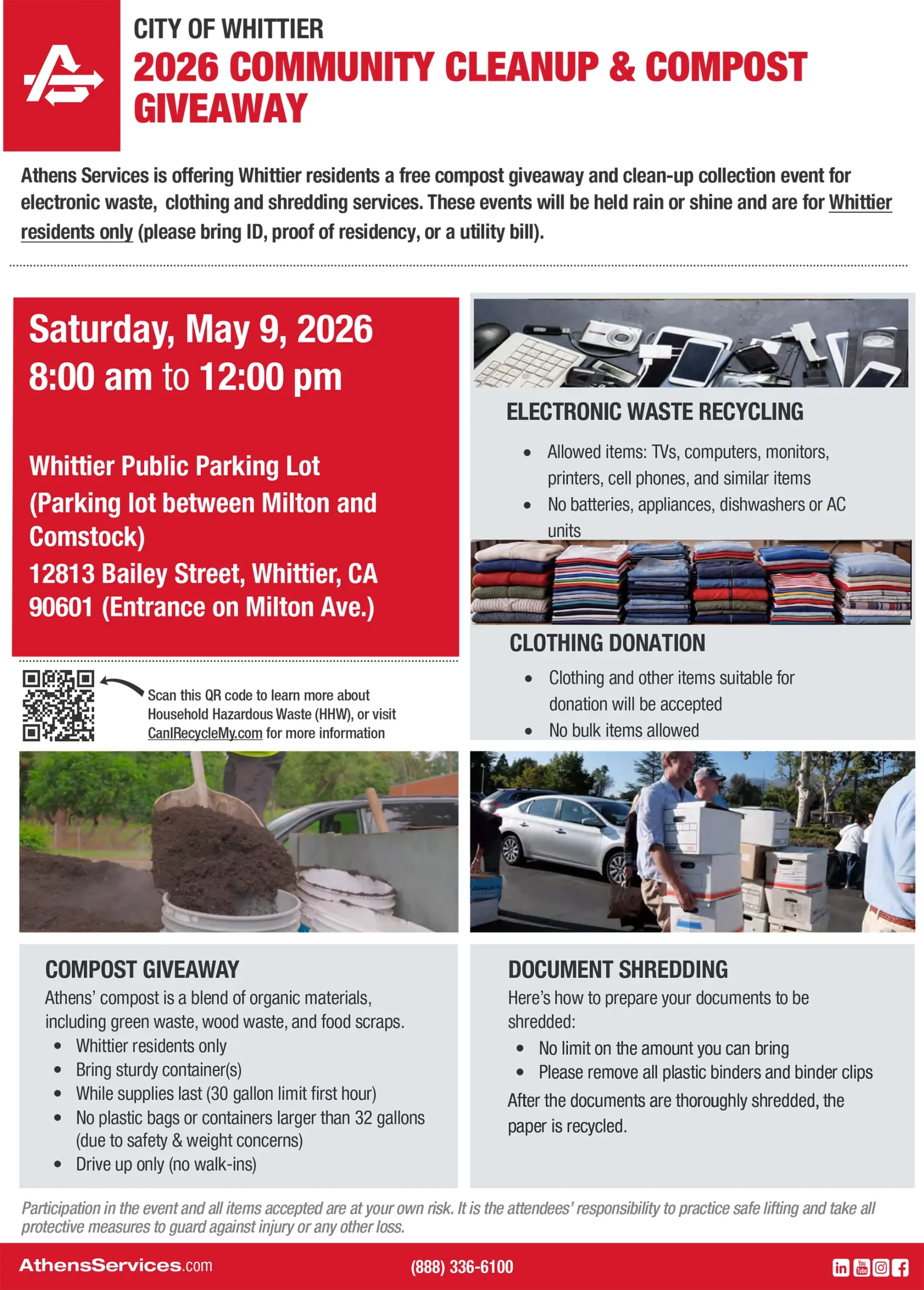 Athens Servcices Whittier Cleanup and Compost Giveaway 05-09-2026