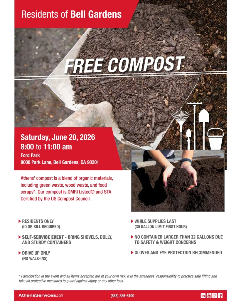 Athens Services City of Bell Gardens Free Compost Giveaway 06202026