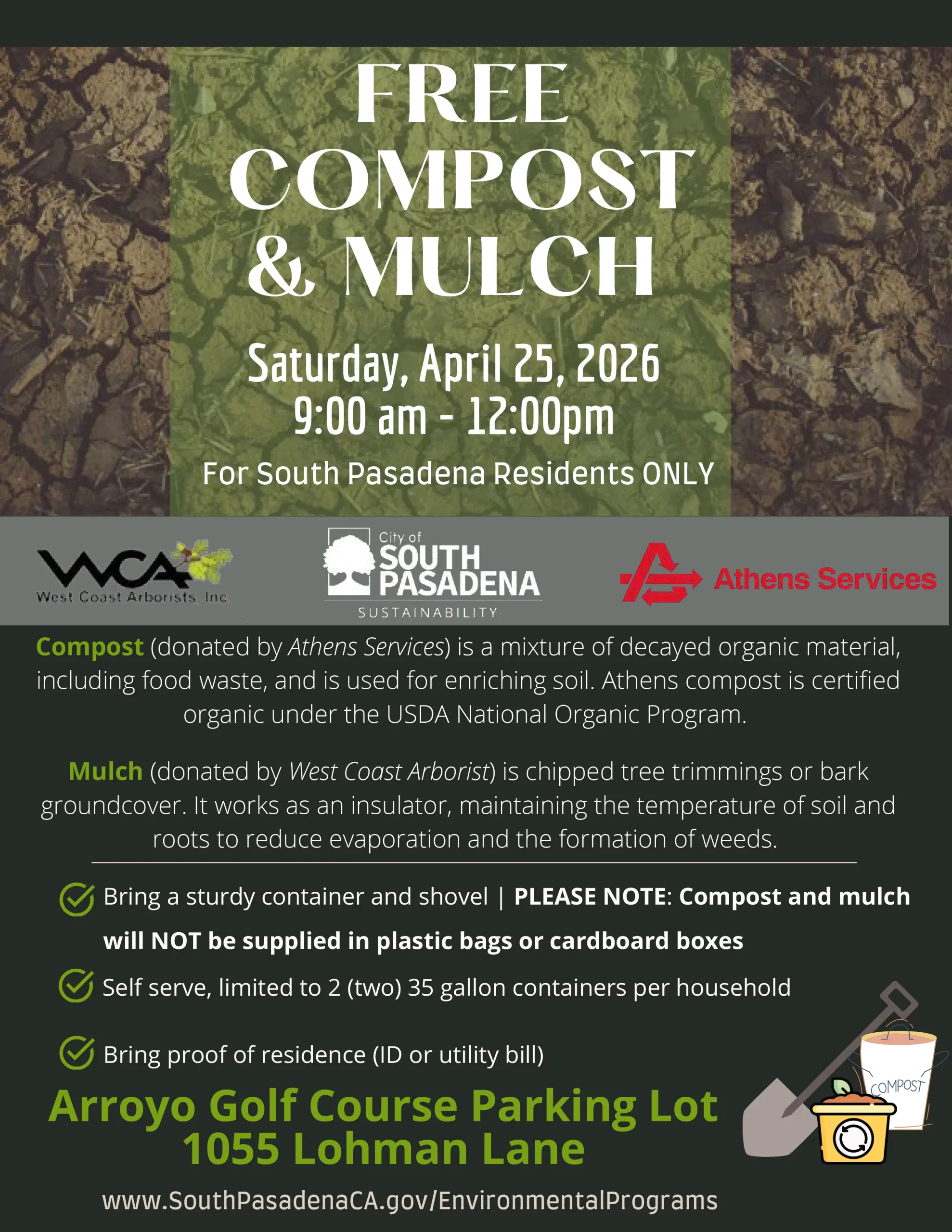 Athens Services South Pasadena Compost and Mulch Giveaway 4-25-2026