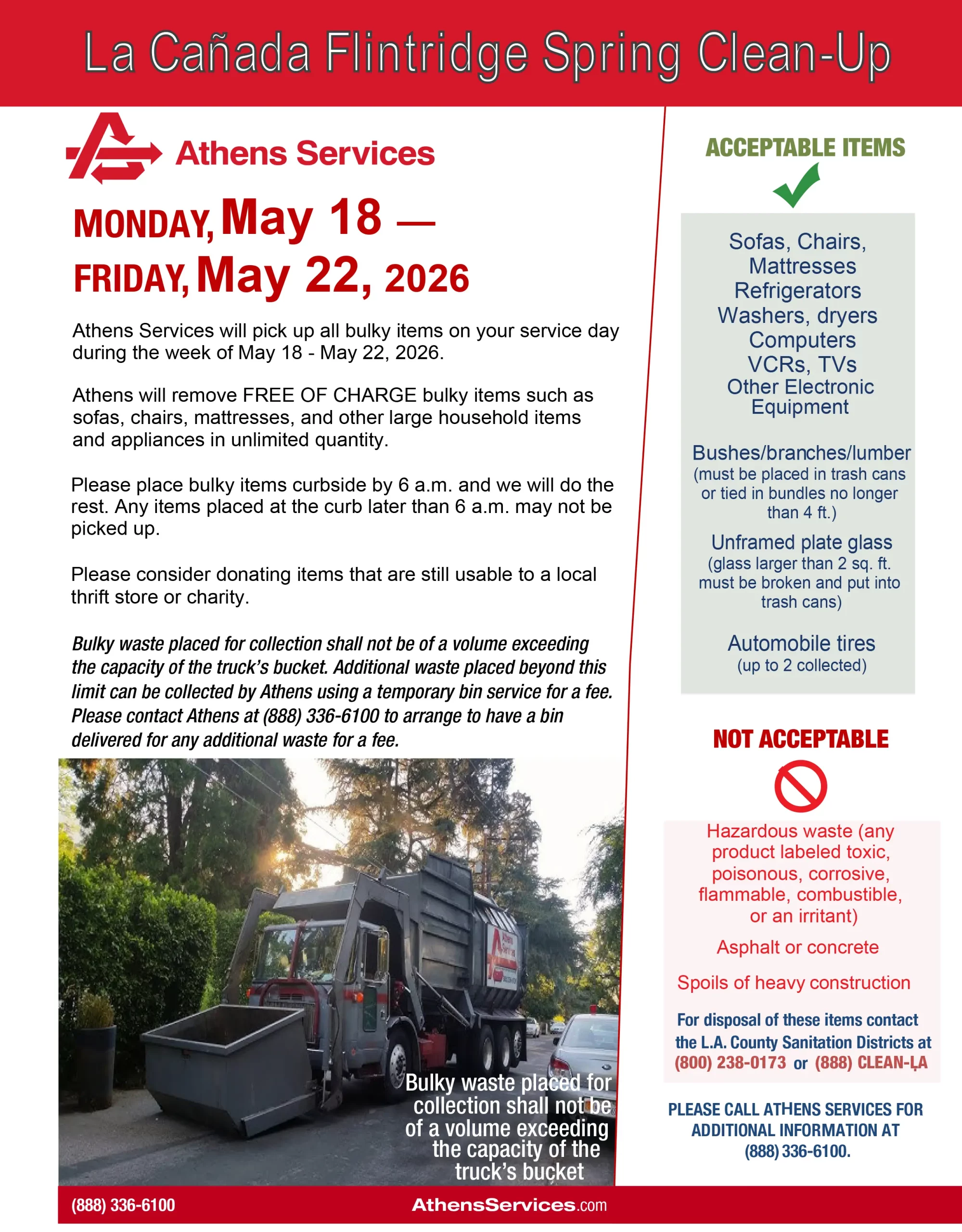 Athens Services La Canada Flintridge Spring Cleanup 5-18-2026