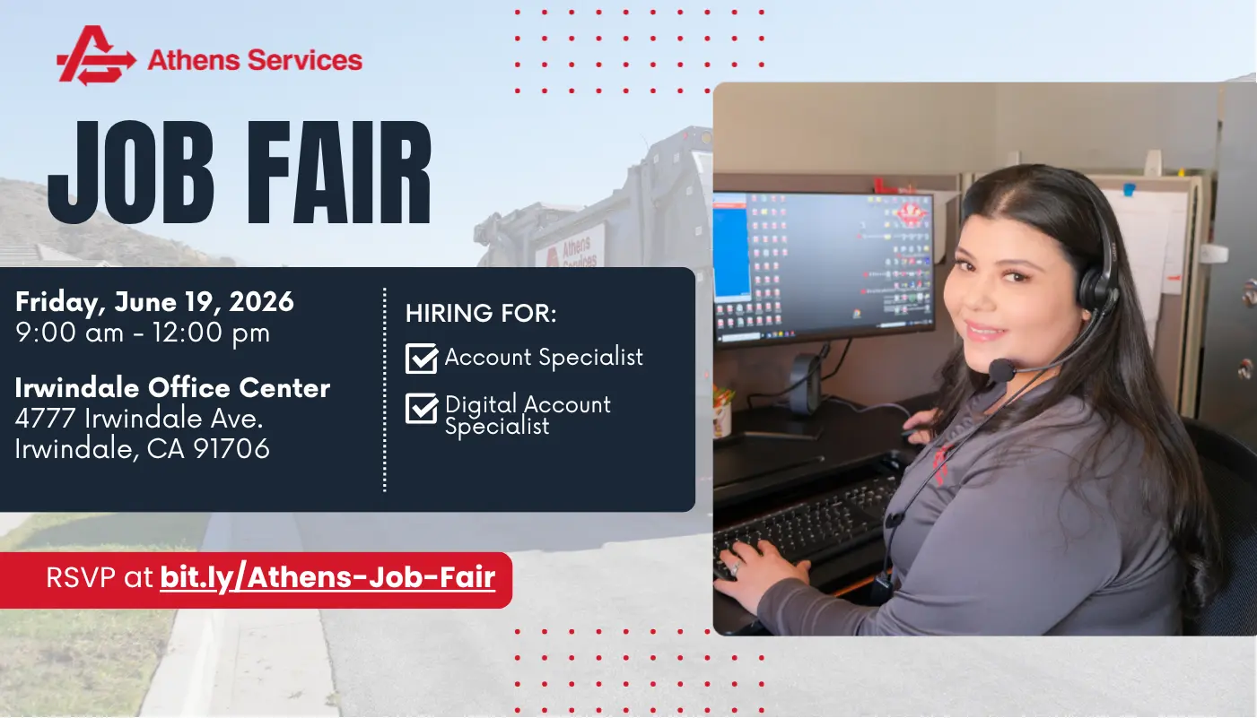 Athens Services Irwindale Customer Service Job Fair 06-19-2026 wide
