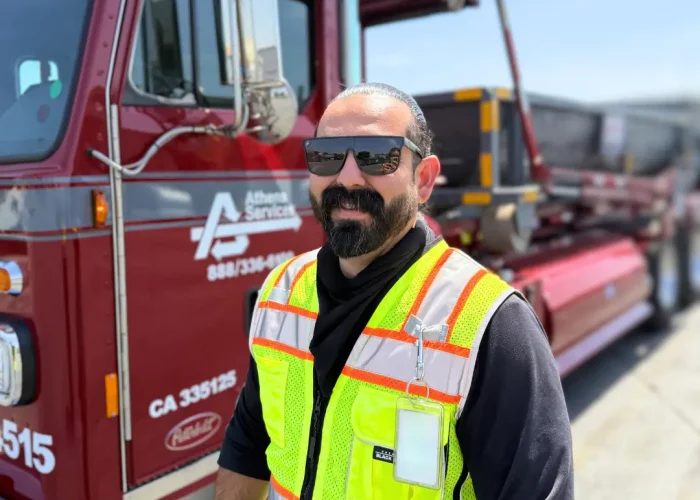 athens services national waste & recycling workers week brian bravo rolloff driver