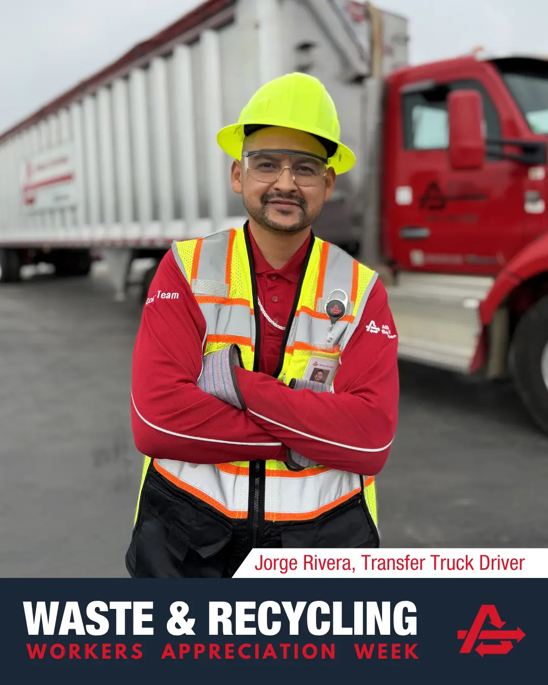 athens services national waste & recycling workers week jorge rivera transfer truck driver
