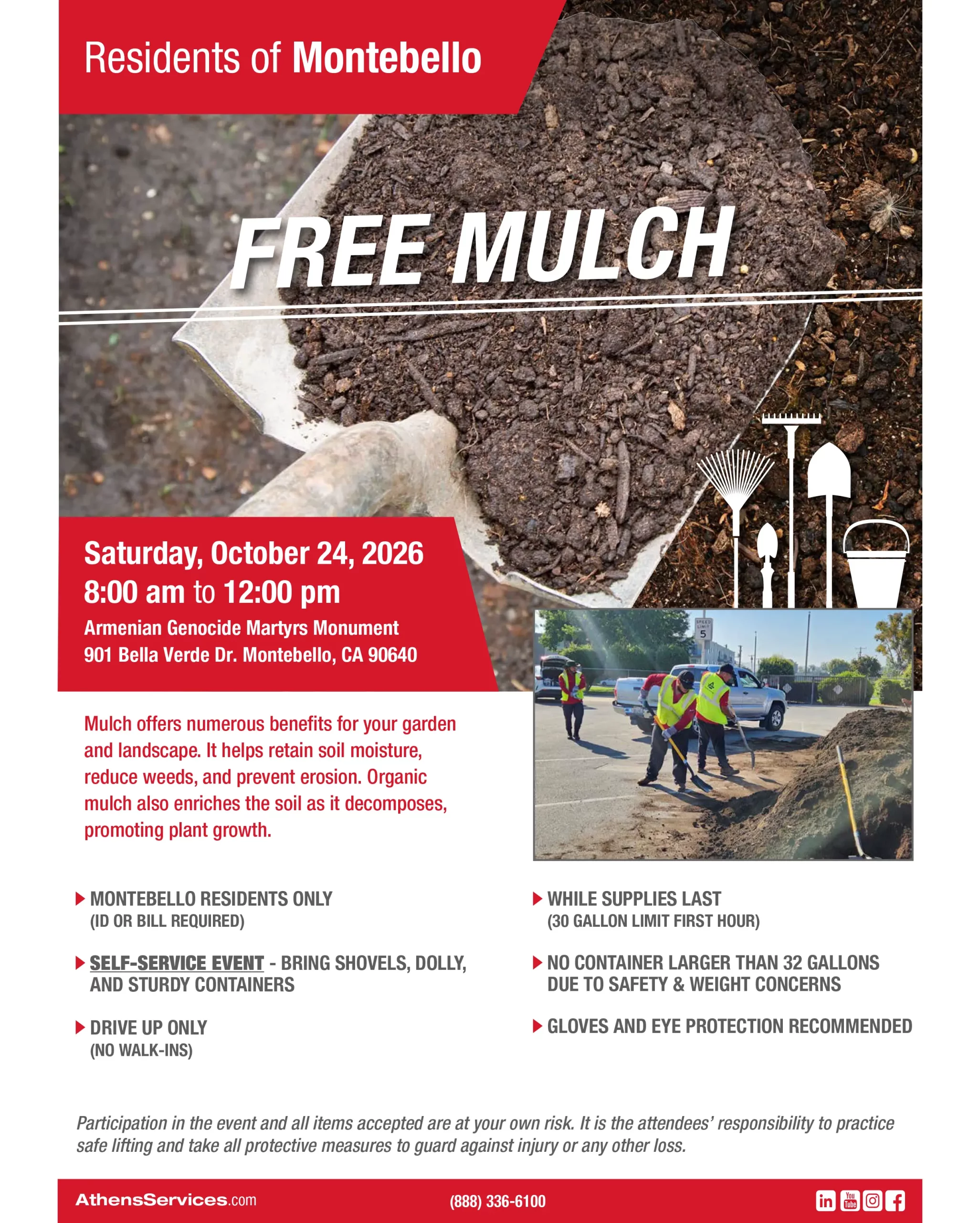 Athens Services City of Montebello Compost Giveaway Event 10-24-2026