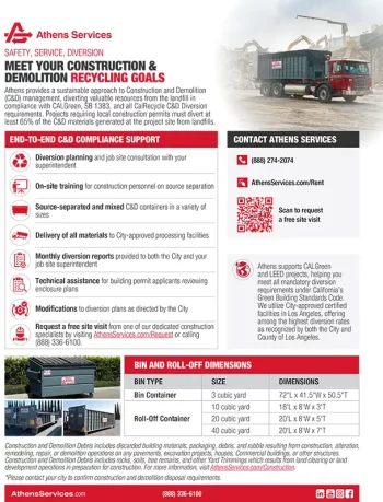 Athens Services Meet Your Construction Demolition Recycling Goals