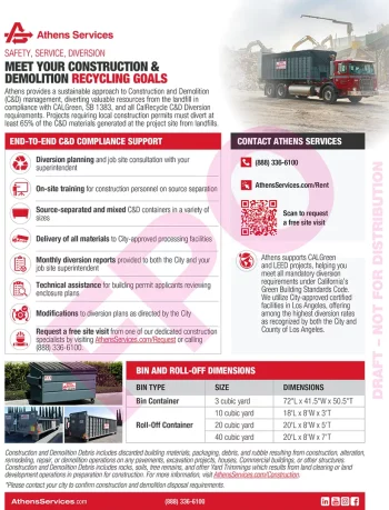 Athens Services Whittier Diversion of C&D Materials Requirements